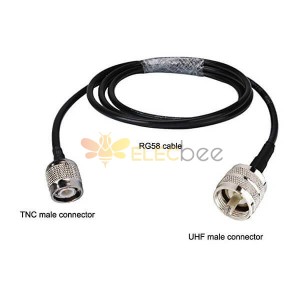 TNC Conector RG58 Coaxial Cable Assembly 50CM para PL259 UHF Conector para Antena Sem Fio