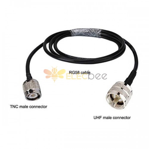 Conector TNC RG58 Conjunto de cables coaxiales 50CM a PL259 Conector UHF para antena inalámbrica