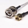 Conector BNC Cable coaxial de 180 grados macho a macho recto SMA con RG316