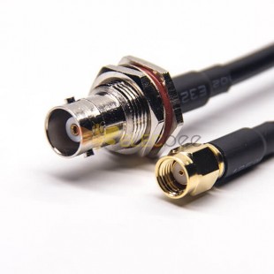BNC Feminino Conectores Direto para SMA Straight Male RP Coaxial Cable com RG223 rg58 RG223 1m