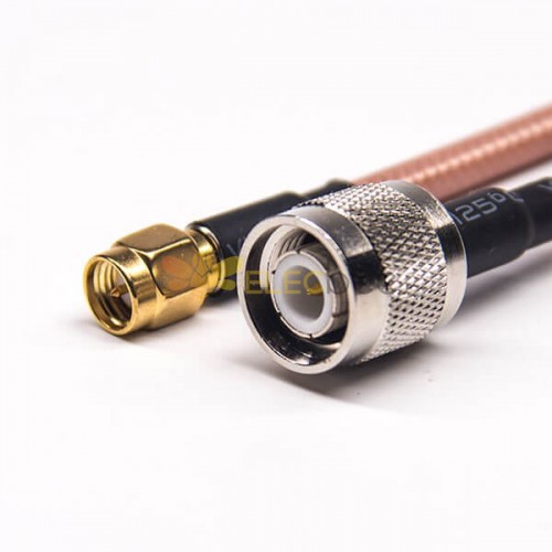 Conector de cabo coaxial masculino straight tnc para sma em linha reta para rg142 cabo 10cm
