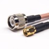 RG142 Kablo için Erkek- Erkek Koaksiyel Kablo Konektörü Düz TNC-Straight SMA 10 cm