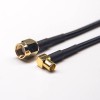 MCX Female Connector Right Angle Assembly to SMA Straight Male 10cm