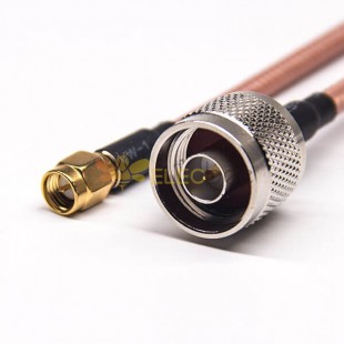 SMA Düz Erkek RG142 Kablo n tipi düz konnektör 10 cm
