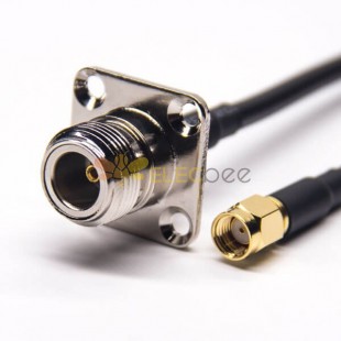20pcs RF Cables Assemblies N Type Female Straight Flange Mounting to SMA Male RP Straight with RG223 RG58 RG223 1m