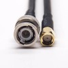 20 Stück RF-Kabel, konfektioniert, BNC-180-Grad-Stecker auf SMA-Stecker, RP, gerade, mit RG233, RG58 RG58 1m