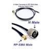RP SMA Verlängerungskabel 1M zu N Stecker Antenne Pigtail Koaxial LMR200 Kabel 1M