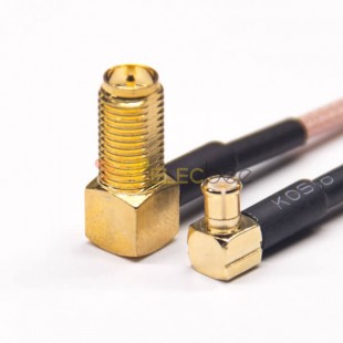 SMA RP Female Cable Right Angled to MCX Male Angled Cable with RG316 10cm