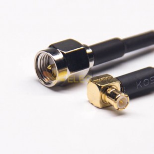 SMA Straight Plug to MCX Right Angled Male RF Coaxial Cable avec RG316 10cm