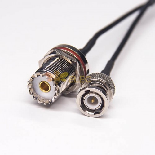 BNC macho a UHF hembra 180 grados Blukhead cable de montaje impermeable 10cm