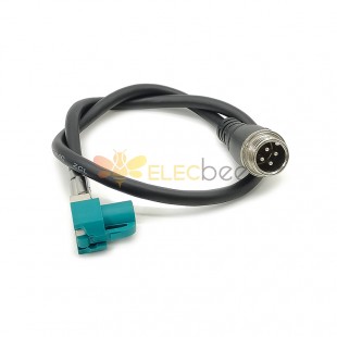 Fakra Z Type HSD Right Angle Female To Straight GX12 4 Pin Male Cable