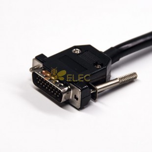 D-Sub Connector 26 Pin Straight Male to SCSI HPCN 50 Pin Straight Male Screw Lock Cable 1M