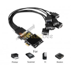 PCI-E 1 a 8 puertos serie RS232 Automatización industrial 8 en 1 Cable de arrastre con panel de tarjeta 0,2 m