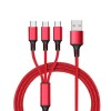 3-in-1 2.8A Intelligent Power-Sharing Charging Cable - 2 Meters