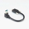 USB3.0公彎式轉Micro usb帶螺絲鎖固定0.1m