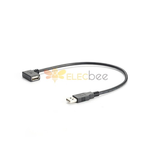 Câble 90 degrés mini-usb mâle à mini adaptateur USB femelle
