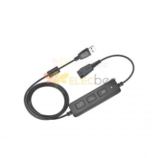 USB A to Quick Disconnect Headset Spliter Cable Compatible with Jabra U12 Training Cable