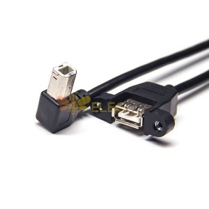 AB tipo cable USB hembra a macho 90 grados OTG cable