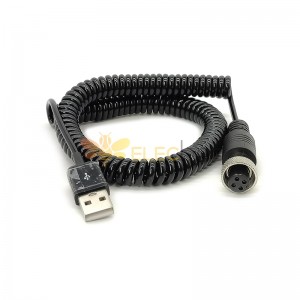 Aviation Plug GX12 Female 4 Pin To USB2.0 Type-A Male Cable