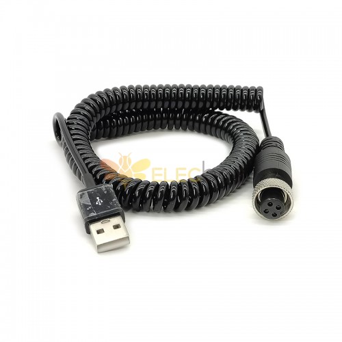 Aviation Plug GX12 Femelle 4 Broches Vers USB2.0 Type-A Câble Mâle