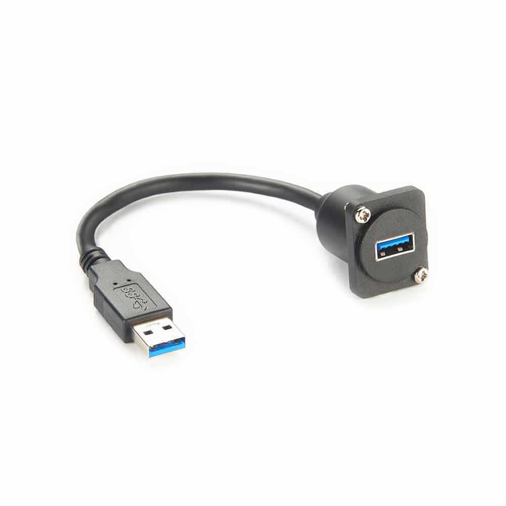 D型面板安裝USB3.0 A公轉A母轉接頭USB Type-A直通面板安裝連接器