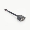 Panel Montajlı Çift USB Tip A 2.0 Soket - 10 pimli başlığa 2\'si 1 Arada Kablo Uzatması 20cm