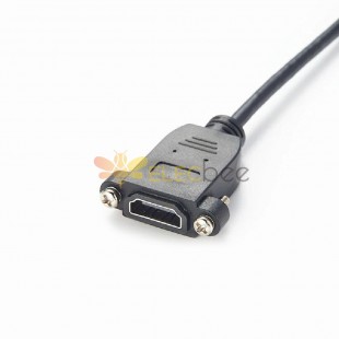面板安裝母頭 HDMI 轉微型公頭 HDMI 數位相機延長線 0.3m