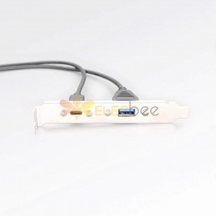 Cable de extensión hembra USB tipo A 3.1 y USB tipo C 3.0 de montaje en panel de 30 cm