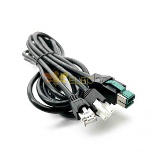 محطة USB تعمل بالطاقة 12 فولت إلى 4.2 إلى رأس كريستال RJ50 لاتصال محطة Epson POS