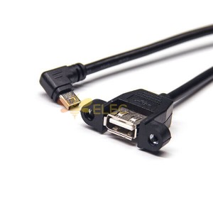 Rechter Winkel Mini USB Kabel Stecker auf USB Typ A Buchse OTG Kabel 1M