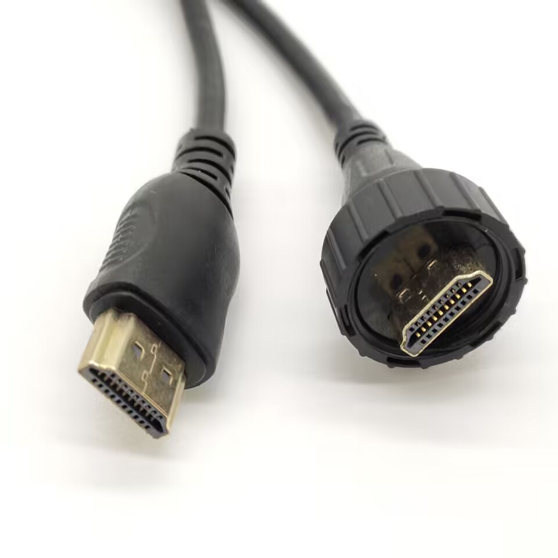 Conector selado à prova d\'água Ip67 Hdmi macho para macho 0,5M IP67