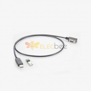 Droit mâle USB vers D-Sub 9 broches femelle à angle droit Rs-422 et Rs-485 avec câble adaptateur convertisseur 1M