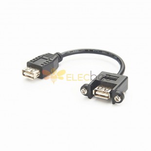 USB 2.0 Panel Mount USB Type A Female to A Female Socket Molded Cable Extension Adapter 30CM