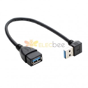 Cable de extensión USB 3.0 de ángulo recto de 90 grados Cable adaptador macho a hembra