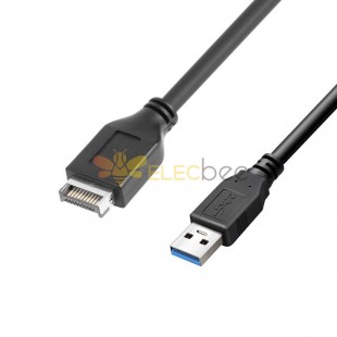 Câble d'en-tête de panneau avant USB 3.1 Type-E mâle vers USB 3.0 Type-A mâle