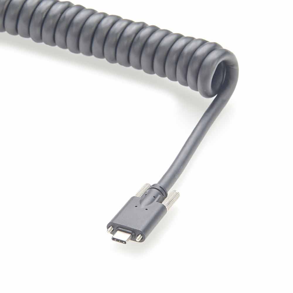 USB 3.1 النوع A ذكر إلى النوع C ذكر كابل مجعد نشط 10 متر 23cm