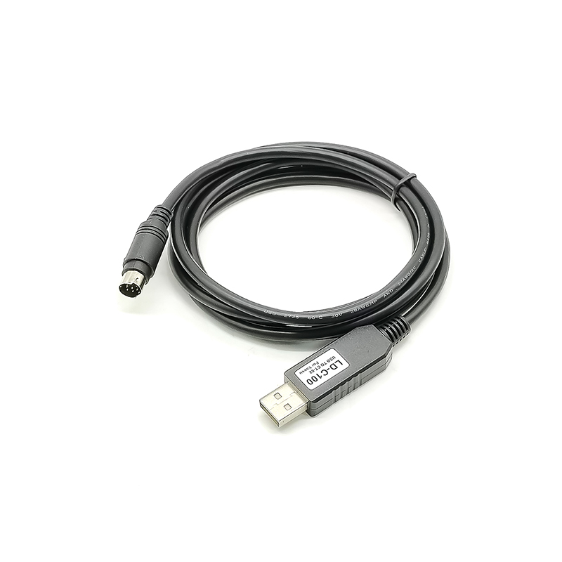 Conector USB para Mini Din 8 pinos macho reto com cabo RS232 1M