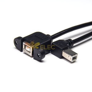 20шт кабель USB типа B OTG между мужчинами и женщинами 90 градусов с кабелем OTG