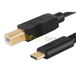 20 piezas USB tipo C a tipo B Cable macho 3,1 a 2,0 USB cable de conversión chapado en oro 1m