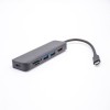 HUB USB tipo C 6 en 1 con hasta 4K @ 30Hz HDMI + puertos USB 3.0 + lector de tarjetas SD / TF, adaptador multipuerto