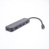 6 em 1 USB tipo C HUB com 4K @ 30Hz HDMI + USB 3.0 portas + leitor de cartão SD / TF, adaptador multiporta