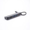 6 em 1 USB tipo C HUB com 4K @ 30Hz HDMI + USB 3.0 portas + leitor de cartão SD / TF, adaptador multiporta