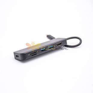 6端口USB集線器C型便攜式多端口USB適配器RJ45多端口集線器
