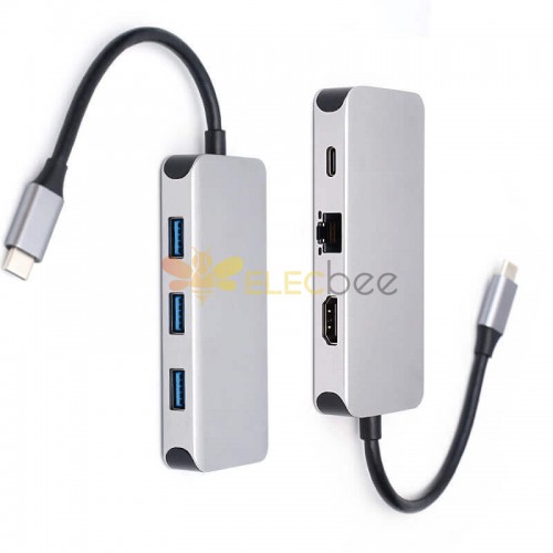 Leitor de cartão USB C HUB 3.0 Adaptador HDMI 4K carga de entrega de energia hub usb 6 em 1