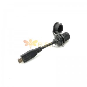 IP67 MicroUSB 5Pin hembra M12 tornillo hembra con cable a macho Cable de moldeo micro USB a prueba de agua