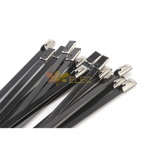 10mm plastic sprayed PVC stainless steel cable tie steel ball self-locking 304/316 metal cable tie bandage binding