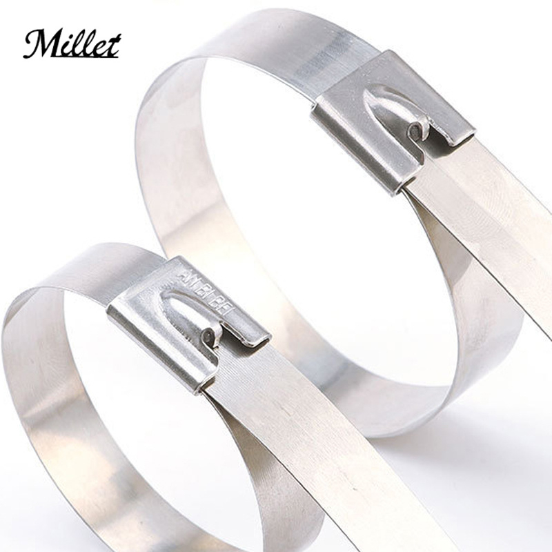 10mm304/316 stainless steel cable tie steel ball self-locking wire bridge metal strap outdoor marine cable tie