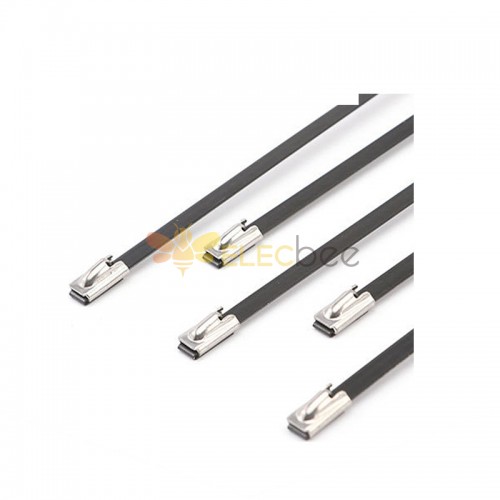 Brida para cables de acero inoxidable PVC rociado de plástico ultraancho de 19mm, bola de acero autoblocante, brida para cables de metal 304/316