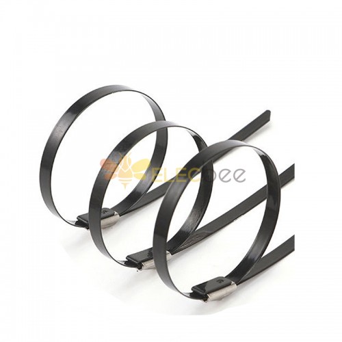 4.6mm spray-coated 304 stainless steel cable ties and steel ball self-locking outdoor anti-oxidation marine cable ties