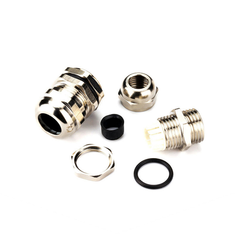 Brass nickel-plated cable gland stuffing box M12 metal cable waterproof connector M20 waterproof connector M25 connector